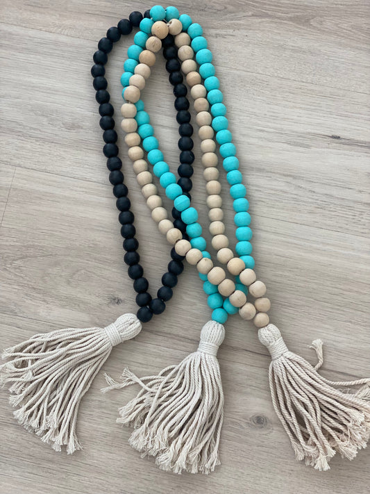 Wooden beads with tassel