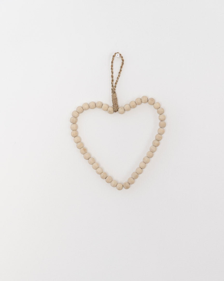 Wooden bead heart