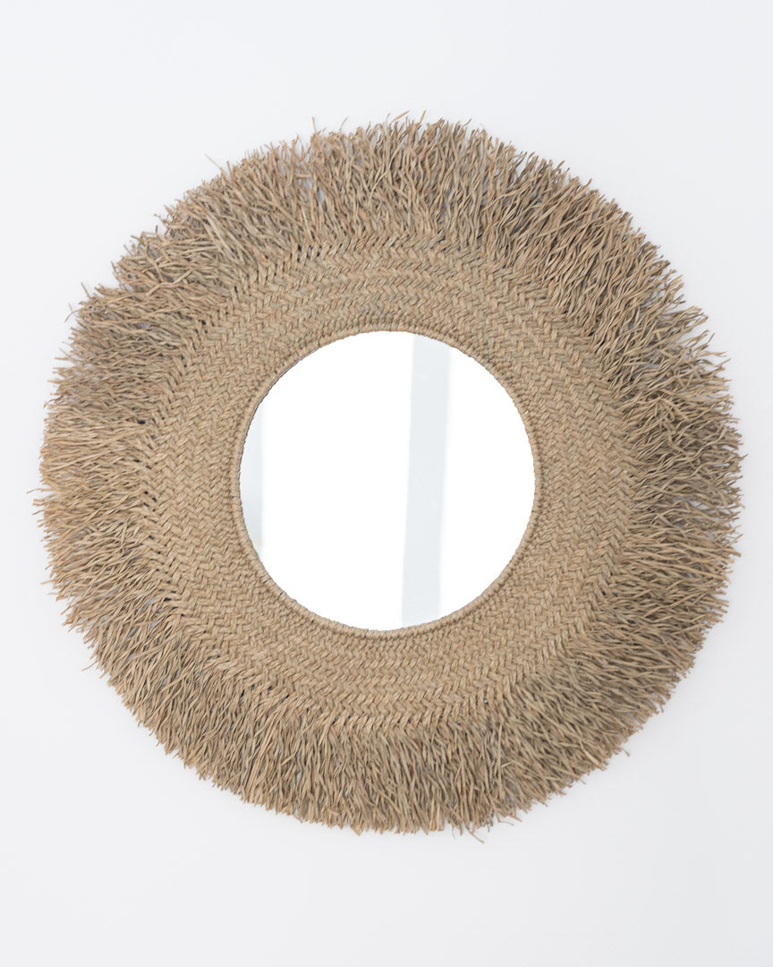 Natural Raffia Mirror