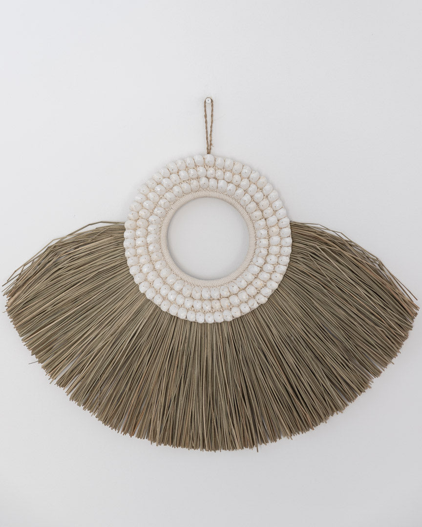 White shell/ raffia hanging